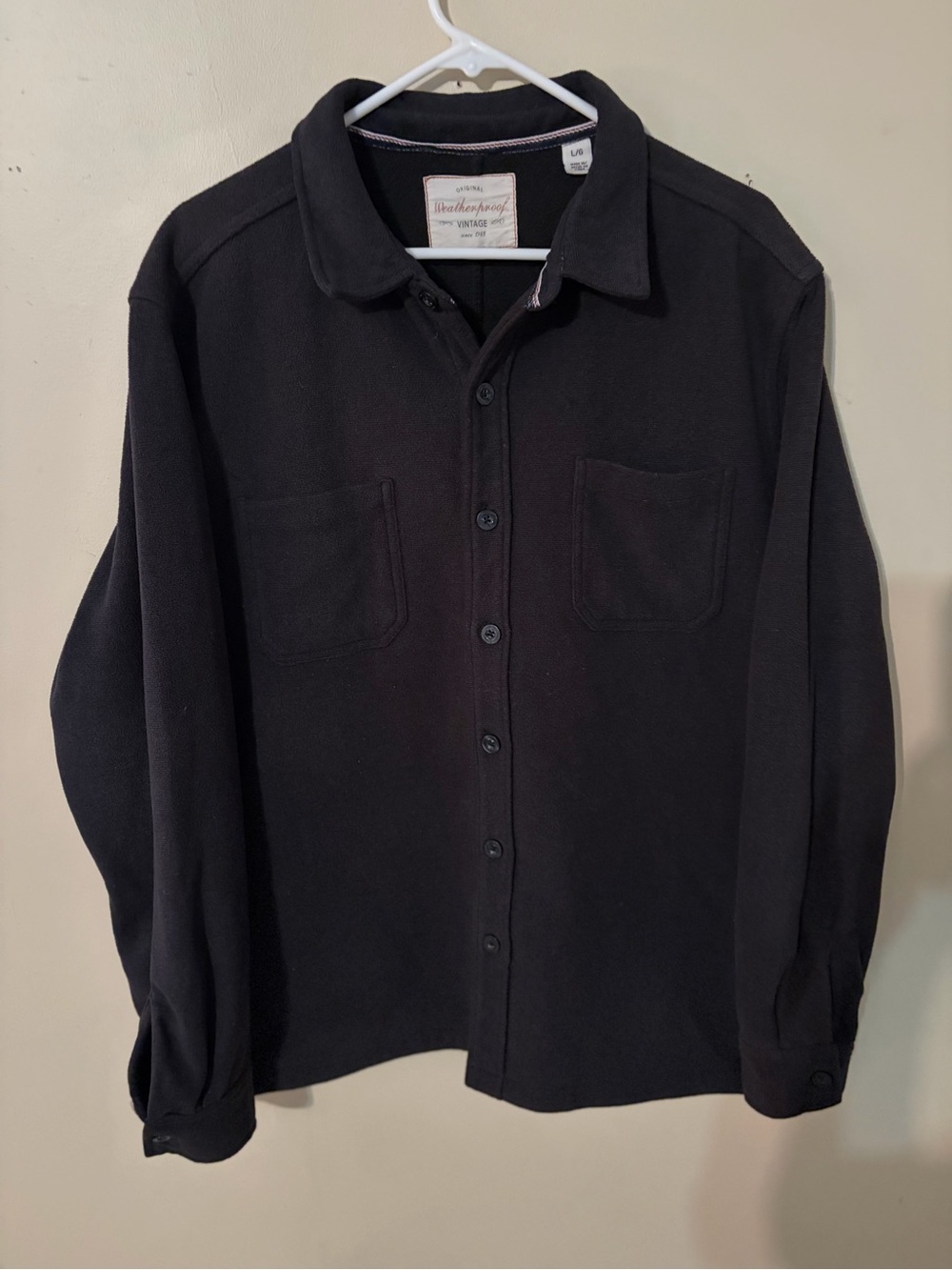 Weatherproof Men's Black Lightweight Button-Up Shirt Jacket Large